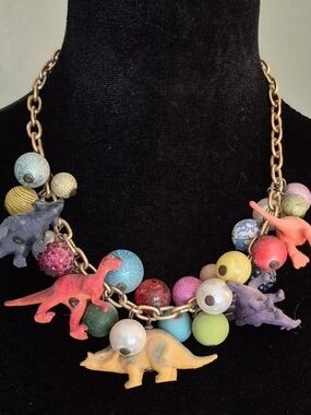 Lenora Dame Colorful Dinosaur Charm Bead Necklace